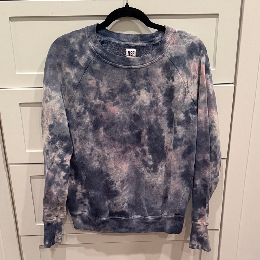 NSF Blue and Pink Tie-Dye Sweatshirt